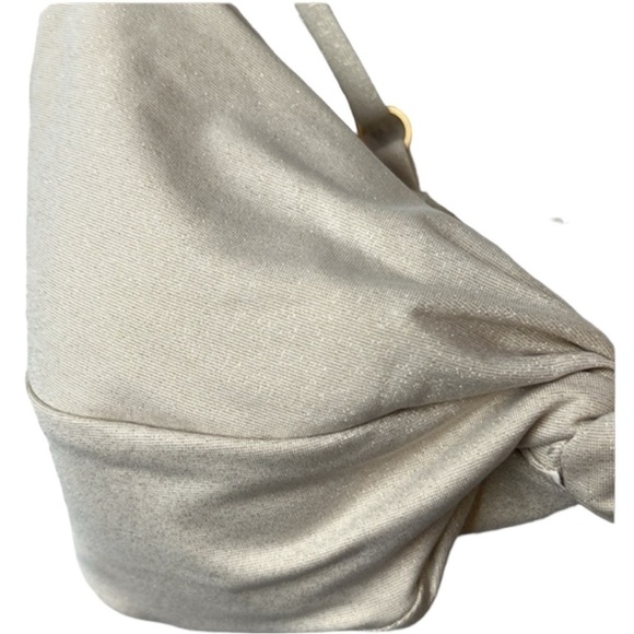 L*SPACE Ringo Shimmer Bikini Top In Bone Size XL - Picture 6 of 10